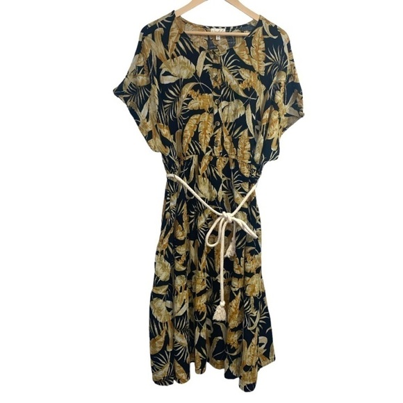 Wonderly Women’s dress Leaf‎ Print rope Belt Size 2x NEW NWT fall look ootd - Picture 7 of 7